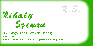 mihaly szeman business card